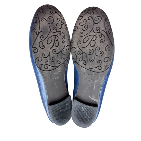 Brighton Aleta Navy Blue Italian Leather Ballet Flats With Ornate Medallion Deta - Picture 5 of 10